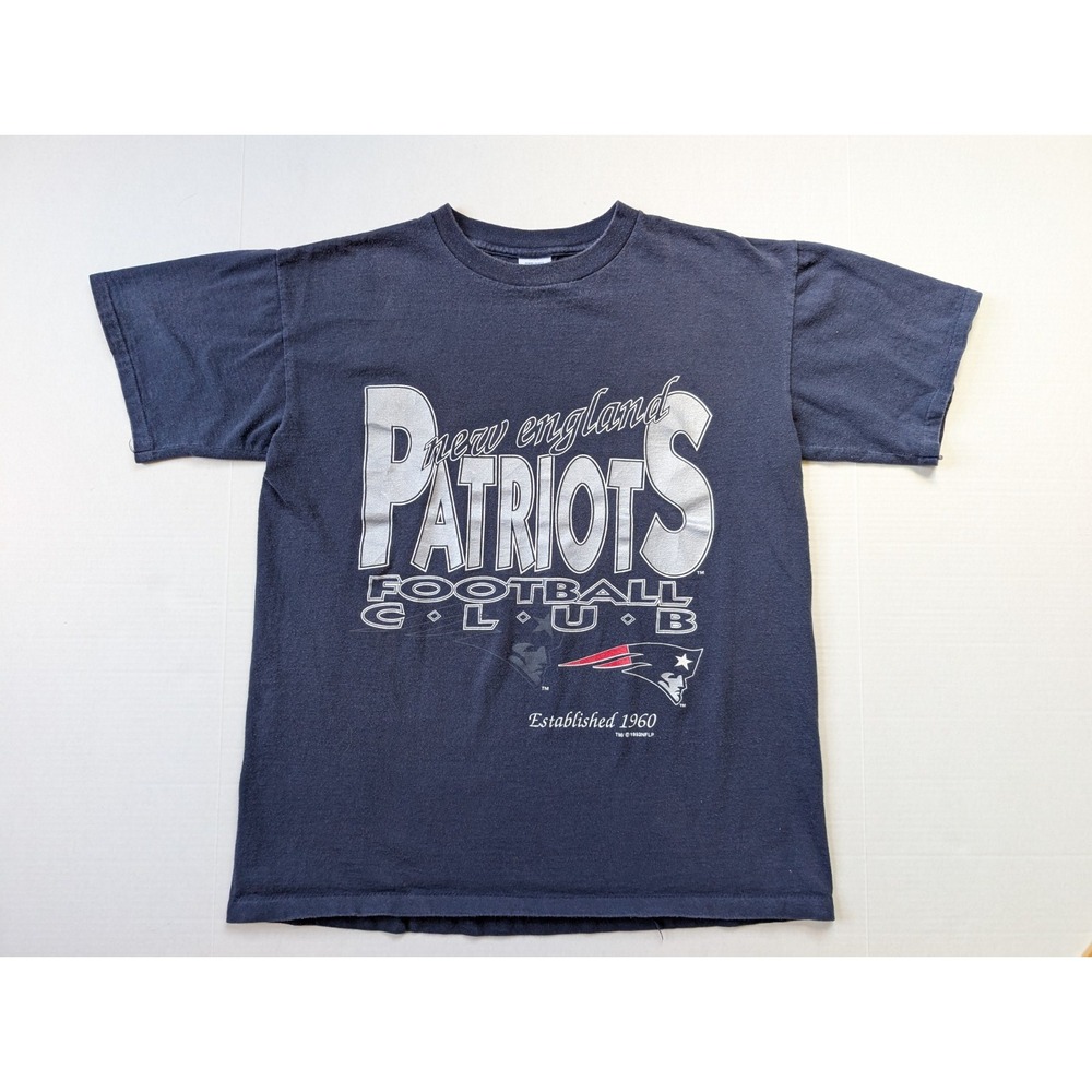 Vintage New England Patriots Football Club Shirt Mens Large 1993 NFL Blue